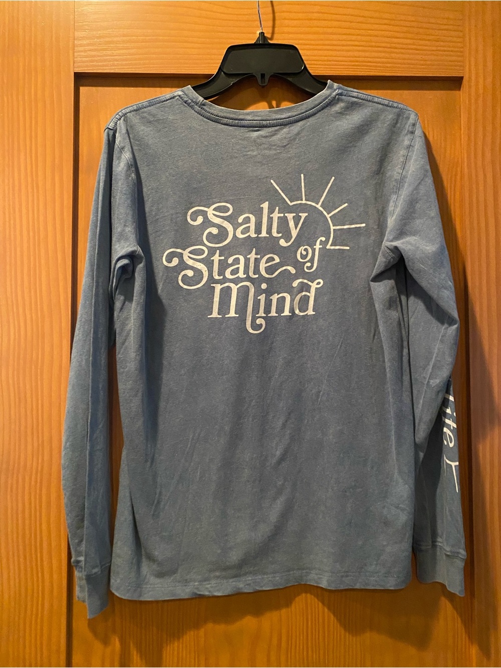 Salt Life Women’s Steel Blue Crew Neck L/S Salty State Of Mind Shirt NWT  Size S